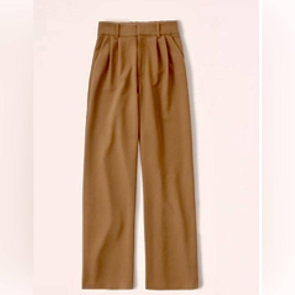 Camel Tailored Wide Leg Pants